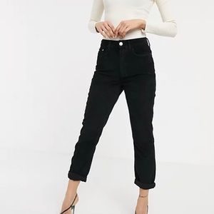 NWOT ASOS Women’s Black High Waisted Corduroy Pants Jeans Size W 28 L 32